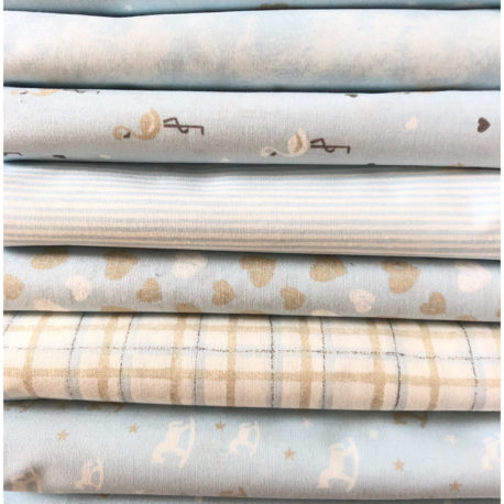 Tessuto cotone fantasie Baby Celeste