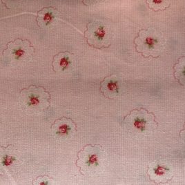 Tessuto rosa con roselline