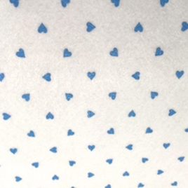 Feltro Stampato Bianco Fantasia Cuore Azzurro