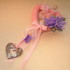 Fuoriporta “Cuore a Primavera Rosa”